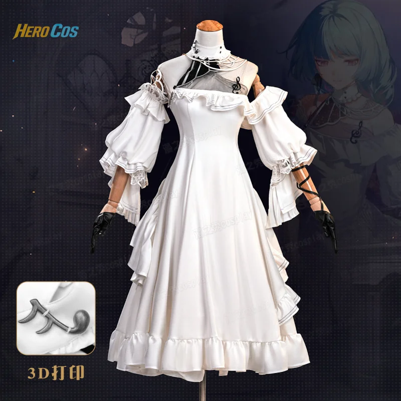 

Wuthering Waves Phrolova Cosplay Costume White Dress Anime Party Clothing Hallween Carnival Uniforms HERO Cos
