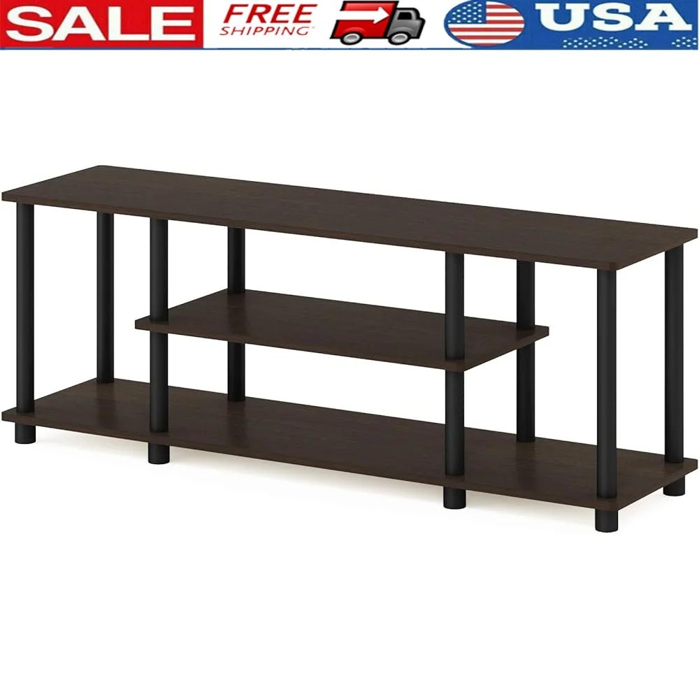 

3-уровневая подставка для телевизора без инструментов в сборе вмещает до 50-дюймового плоского экрана с закругленными краями. Компактная развлекательная мебель.