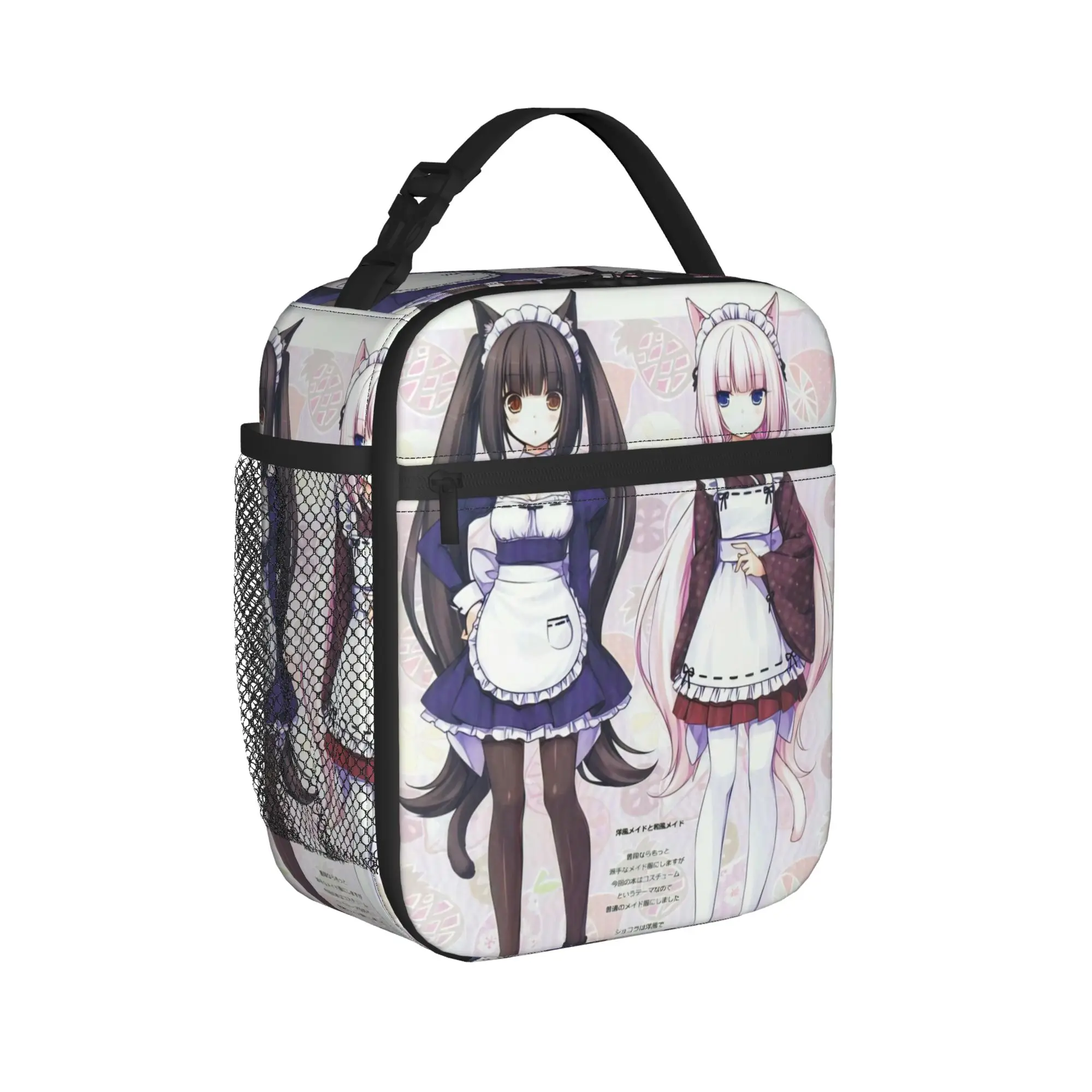 Twin Cat Girls Thermal Insulated Lunch Bags for Picnic  Portable Food Container Bags Men Women Thermal Cooler Lunch Boxes