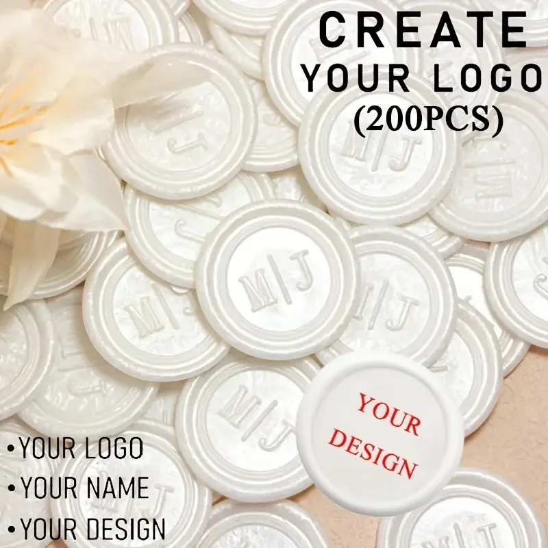 

200Pcs Custom Wax Seals Custom Made Wax Seals Wax Seals with Adhesive Backing Personalized Wax Seals Stick Invitation Envelopes