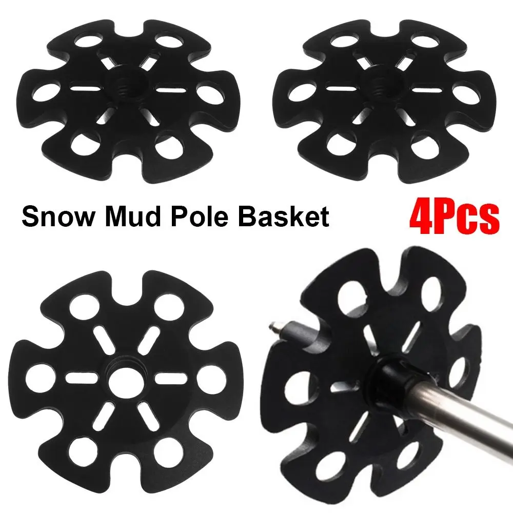 

4Pcs Durable Rubber Pole Basket Tips Parts Replacement Walking Stick Basket Cap Hiking Pole Accessories Snow Mud Ski
