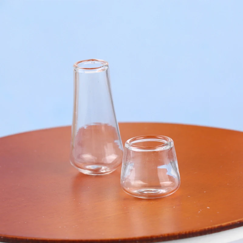 Doll House Vase Glass Bottle Storage Jar Miniature Mini Glass Bottle Cork Lid Small Jar Model Doll House Decoration Children Toy