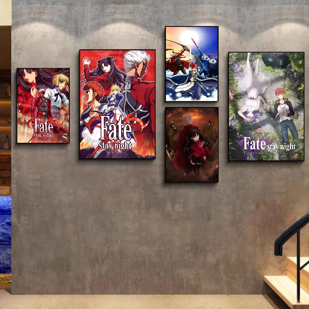 

Anime Fate Stay Night Comics Classic Movie Posters Vintage Room Bar Cafe Decor Stickers Wall Painting
