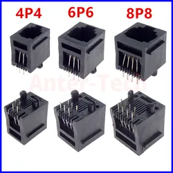 10PCS RJ11 telephone FEMALE SOCKET 180 degrees Vertical 8P8C 6P6C 4P4C female jack pcb connector