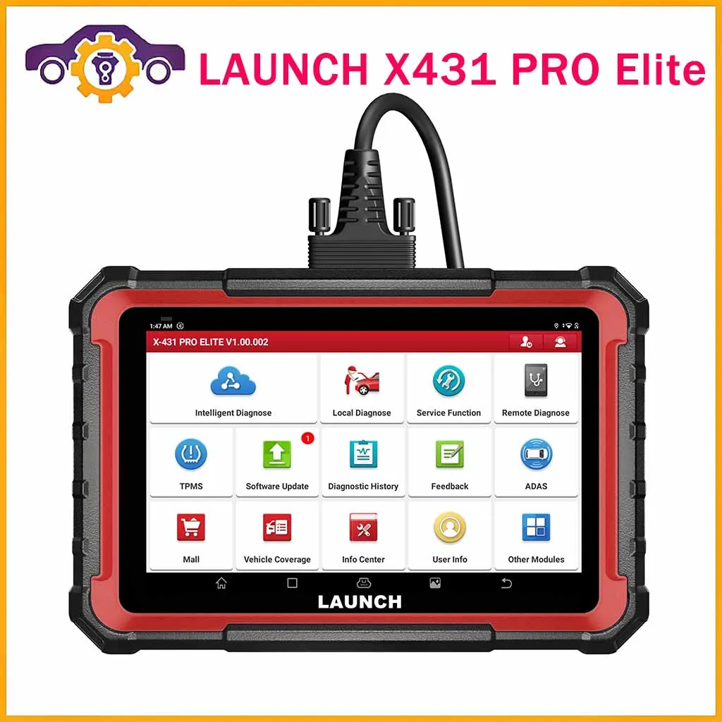 

LAUNCH X431 PRO Elite OBD2 diagnostic tool with CANFD DOIP ECU Coding 32+ Resets Full System OBD Scanner 2 Years Free Update