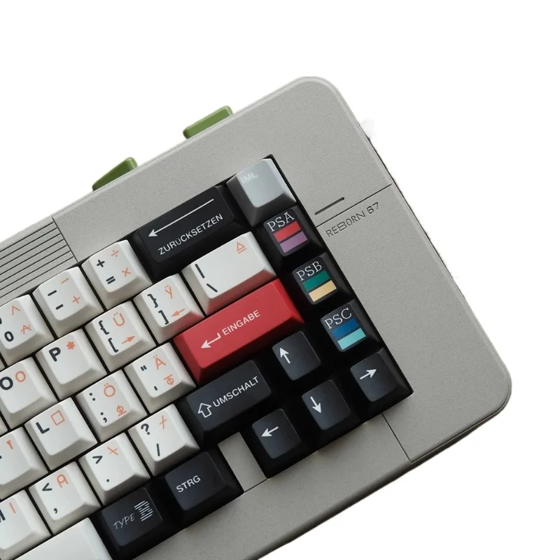 

Type B sublimation PBT thickened retro classic IBM custom keyboard black and white magnetic axis