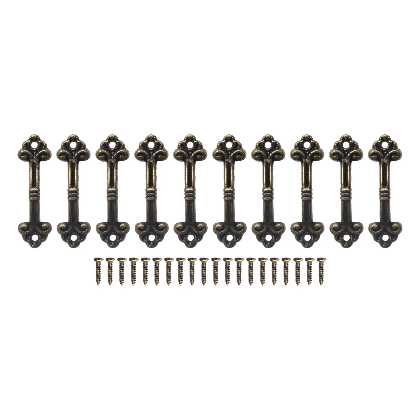 10pcs Small Handles Cabinet Pulls Antique Bronze/Silver/Gold Jewelry Wooden Box Drawer Knobs With Screw Furniture Hardware