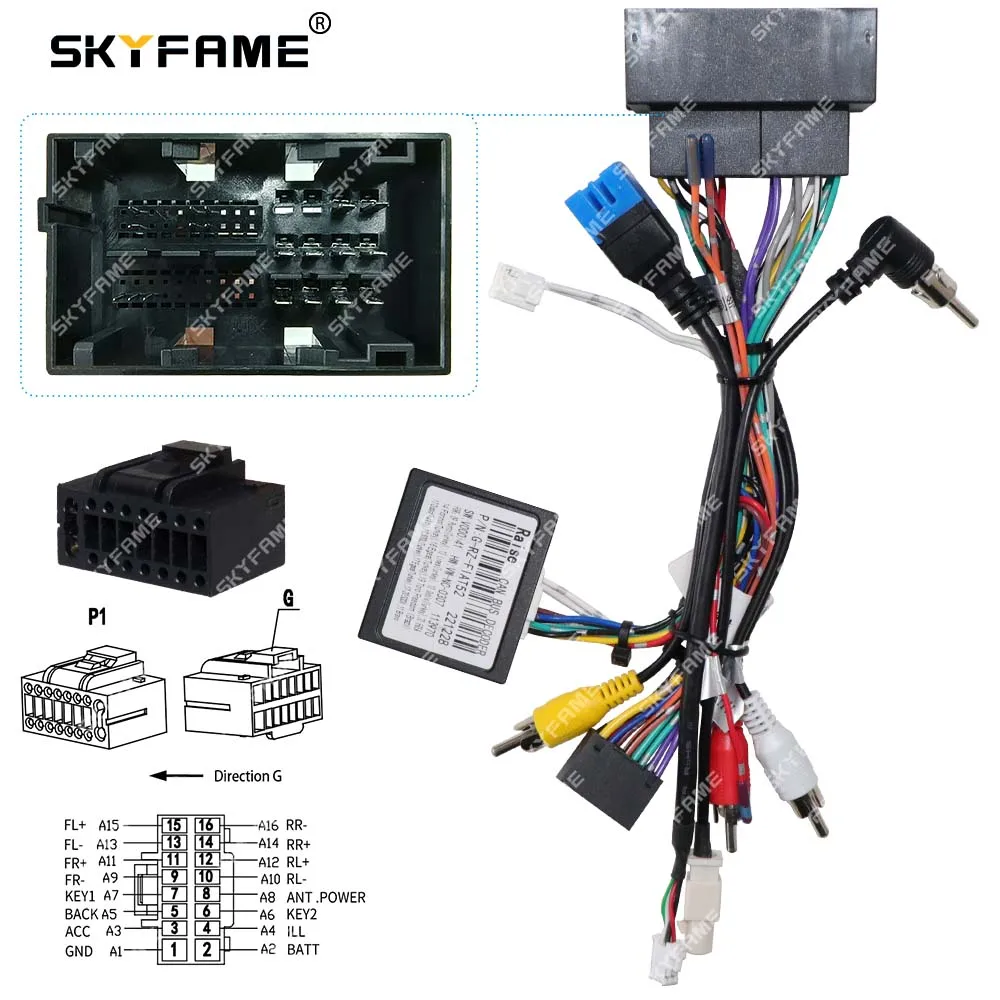 Car 16P Car Wire Harness Canbus Box Adapter Decoder For Fiat 500X Aegea Tipo Mobi Toro Uno Argo Cronos G-RZ-FIAT52 RP5-FT-003