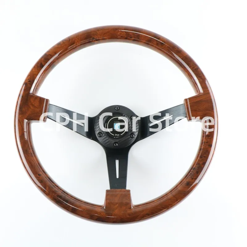 

14 Inch Racing Car 350mm ABS Classic Wooden Steering Wheel Imitation Peach Wood Auto Steering Wheel Drifting Steering Whee