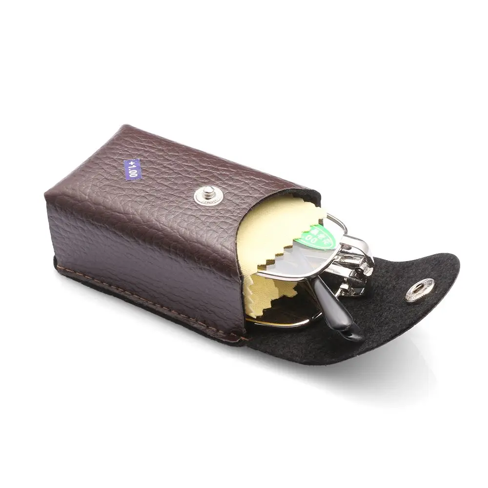 Tragbare faltbare Lesebrille, hochauflösende Metall-Presbyopie-Brille, ultraleichte verschreibungspflichtige Brillen für Damen und Herren mit Etui