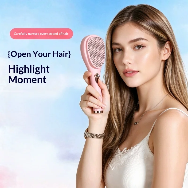 Self Cleaning Hair Brush Retractable Air Cushion Comb Anti Static Scalp Massage Detangling Hairbrush for Women All Hair Types