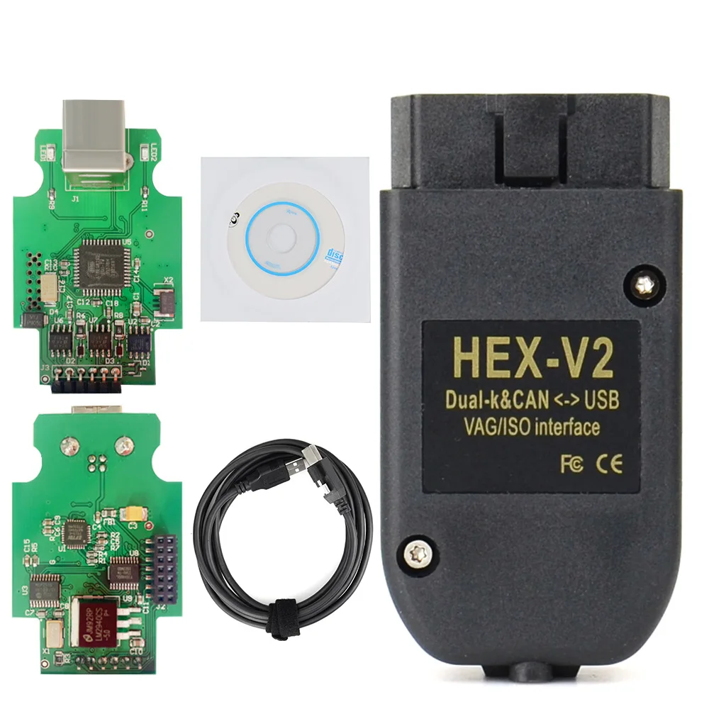 HEX V2 VAGCOM V22.10 V23.3 VCDS AT162 + FT232 Multilingual