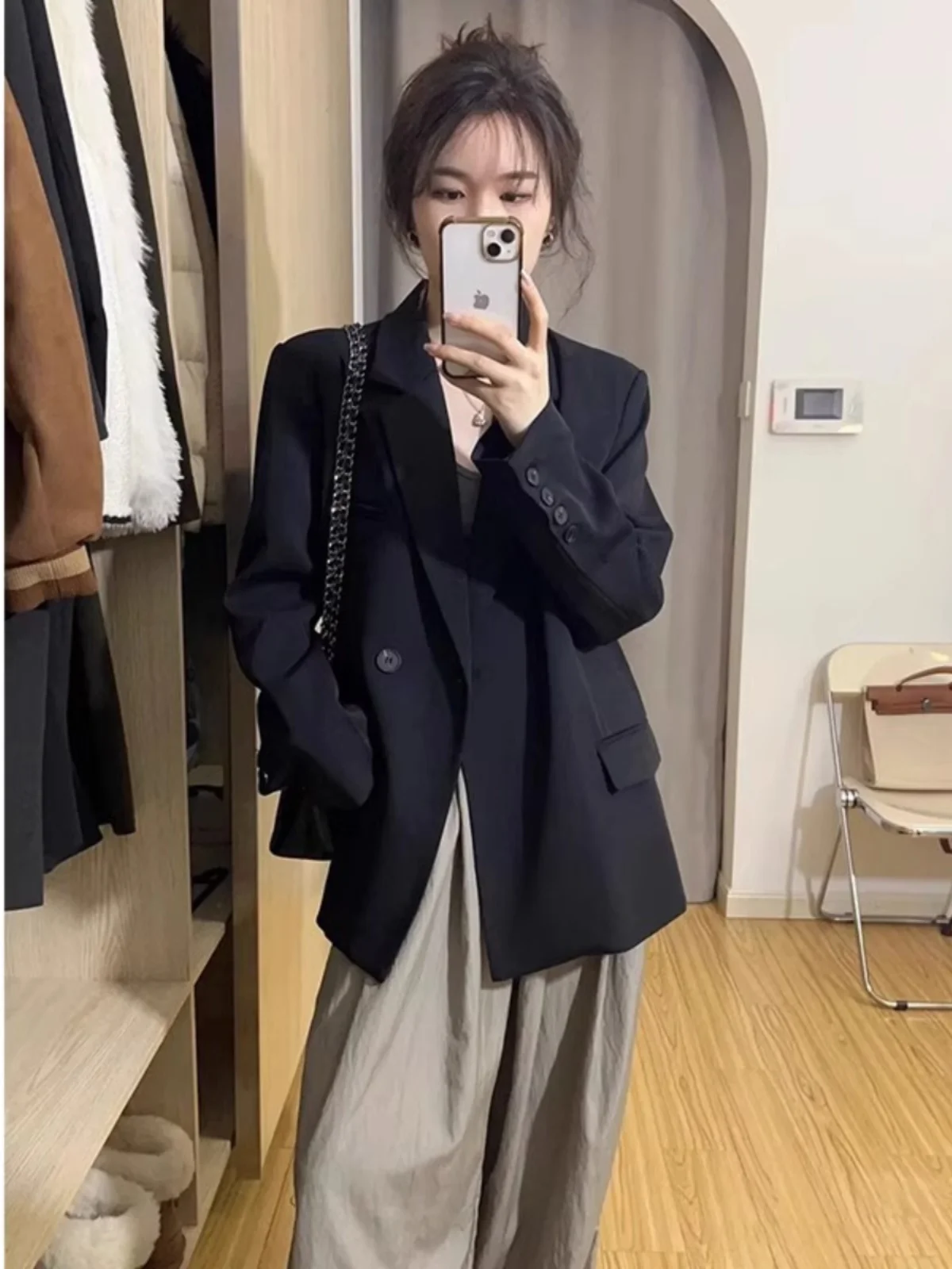 

Женский повседневный свободный жакет оверсайз из полиэстера для весны и осени, новая модная коллекция больших размеров