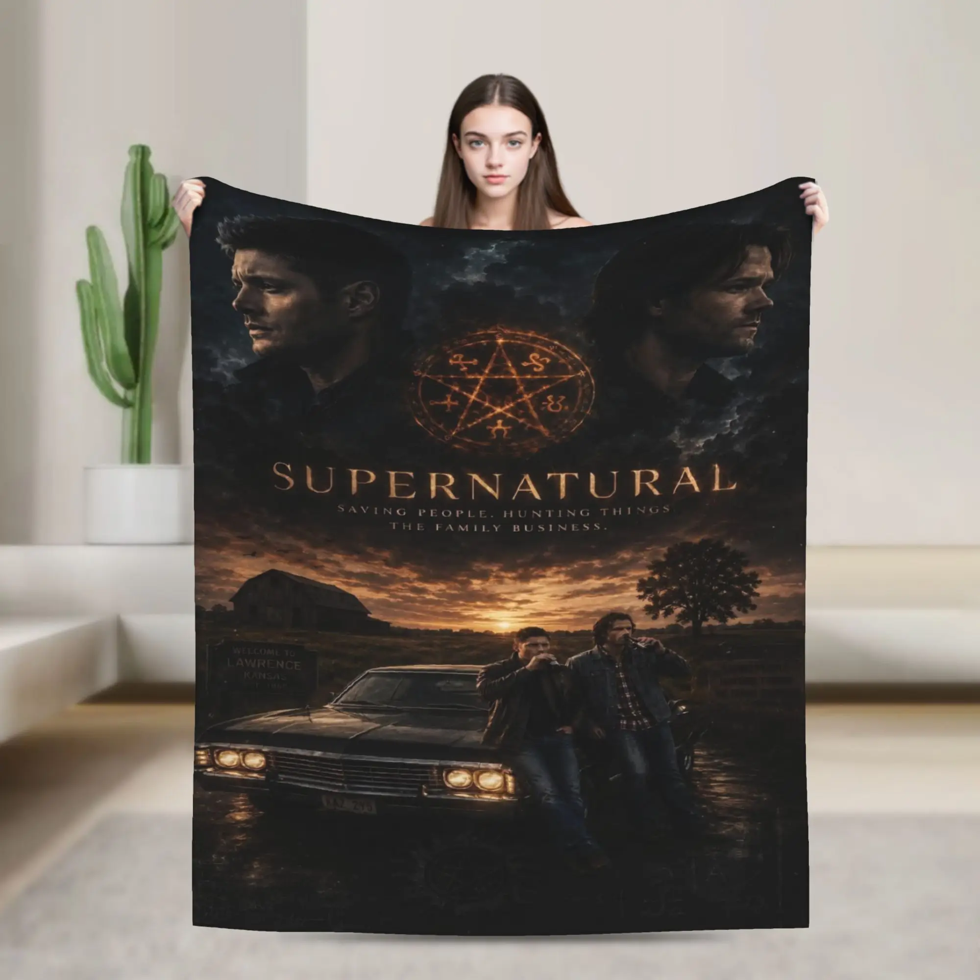 Comfort TV S-Supernatural Blanket Stuff Sofa Decorative  Throws And Blankets Lightweight Velvet for Couch