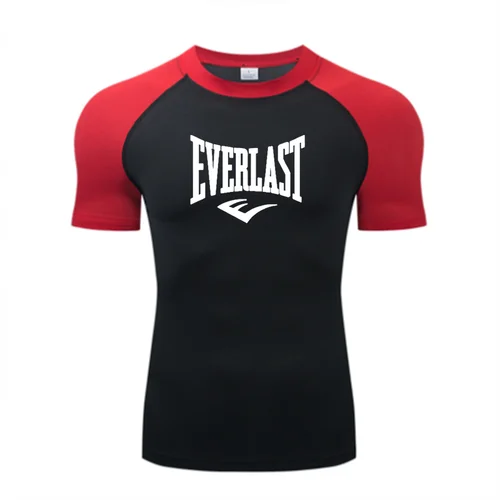 EVERLAST 남성용 SHOR 소매 압축 티셔츠, 자외선 차단, 세컨드 레이어 스킨 러닝 피트니스, 발진 방지 트레이닝 의류