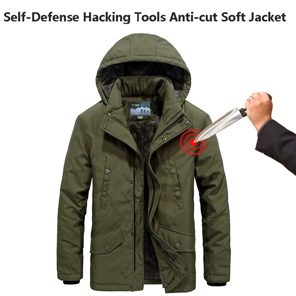 

Personal thickened Plush Stab-resistant Clothing Knives Anti Puncture Military Tactical Bodyguard Safety Cotton Clothes Jacket