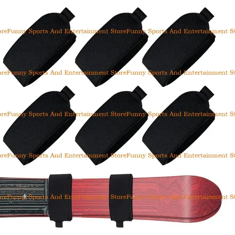 

C4DE 6pcs Регулируемые лыжные обертывания лыжные галстуки лыжные галстуки лыжные крепежные ремешки