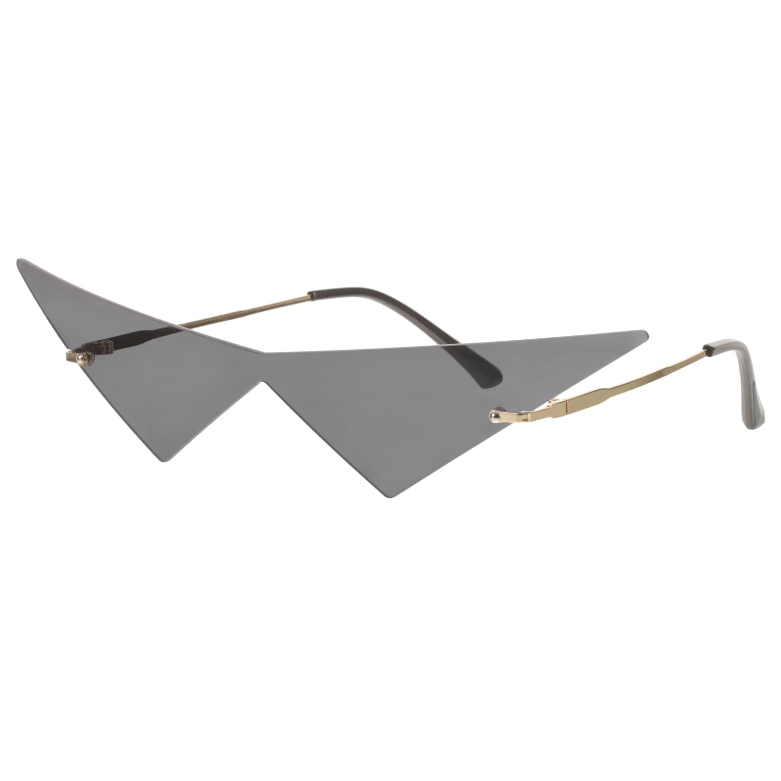 Decorations Men's Novelty Sunglasses Fashionable Triangular for Women Prom Vacation and Triangle Rimless