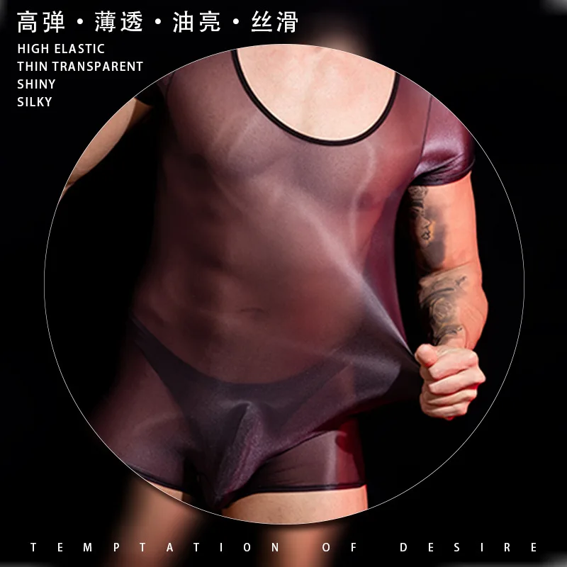 ملابس داخلية جنسية جديدة لعام 2025، خفيفة، حريرية، باردة، قابلة للتنفس، صديقة للبشرة، نحت الجسم للرجال بزاوية مسطحة من قطعة واحدة