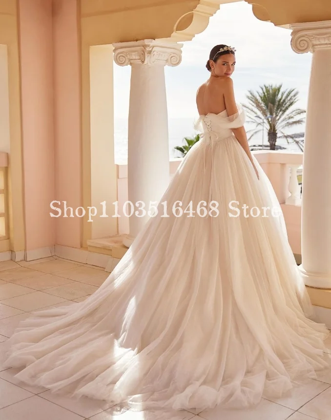 Elegante One-Shoulder-Hochzeit für Frauen Luxus bestickte Schleier Prinzessin Kleider formelle Gelegenheit Brautkleider Vestido Festa