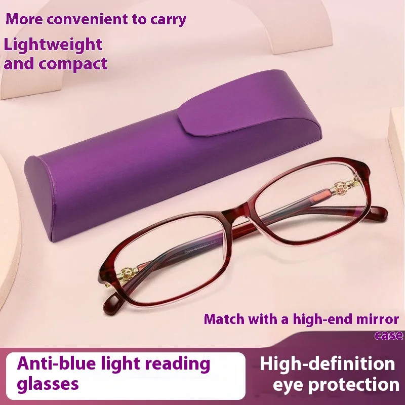 Presbyopie-Brille mit 1 Box +1,0 ~ +4,0, Anti-Blaulicht-Lesebrille für Damen, ultraleichte und tragbare Brille
