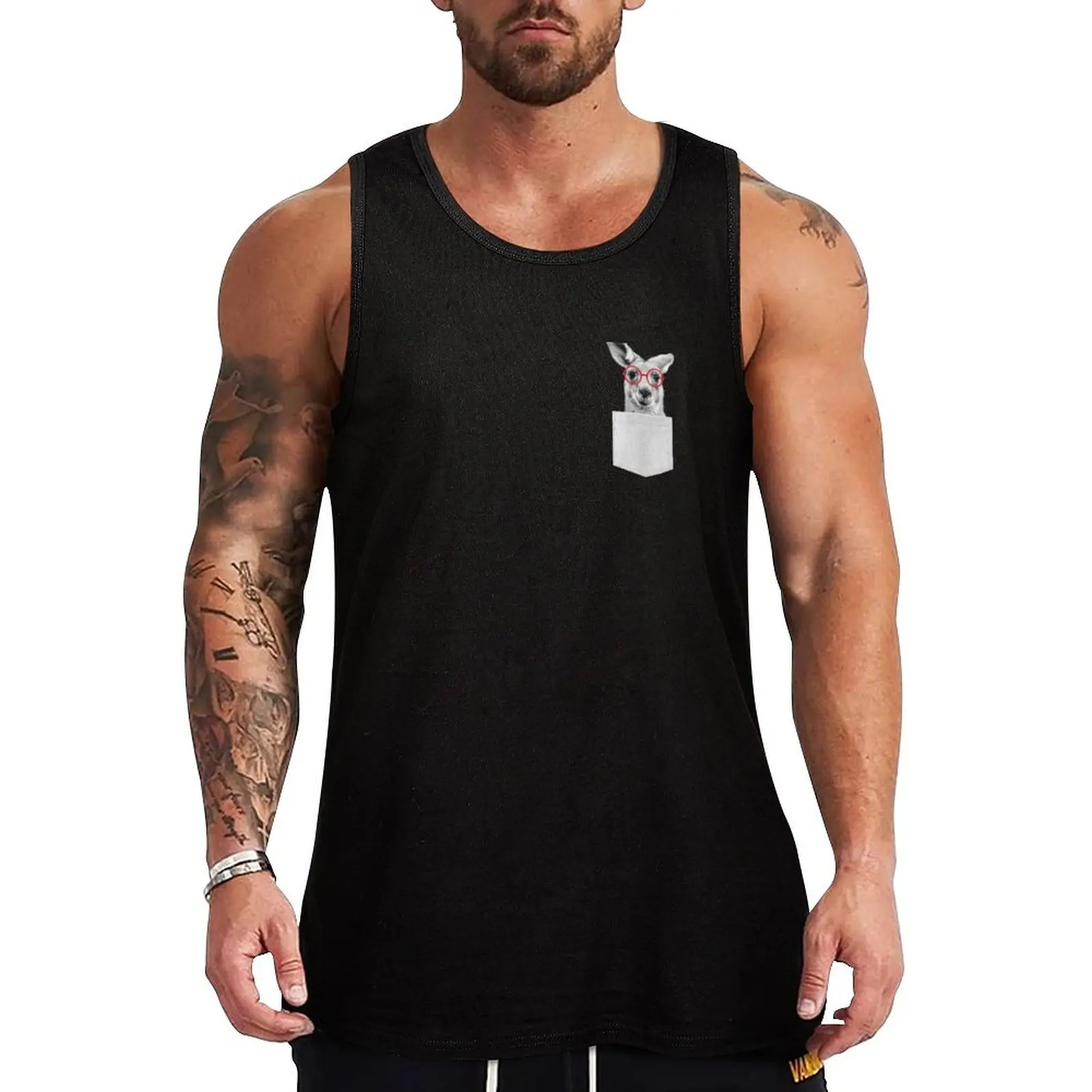 Kangaroo pocket, Funny Kangaroo, aussie t shirt, australia shirt, funny shirts, cool t shirt, koala bear, australian an Tank Top