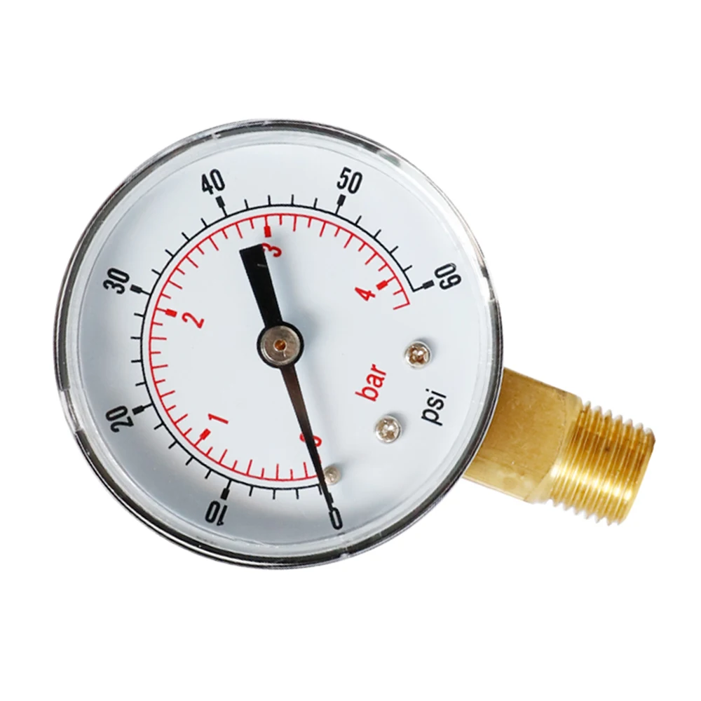 50mm 0~60psi 0~4bar Pool Filter Water Pressure Dial Hydraulic Pressure Gauge Meter Manometer 1/4\