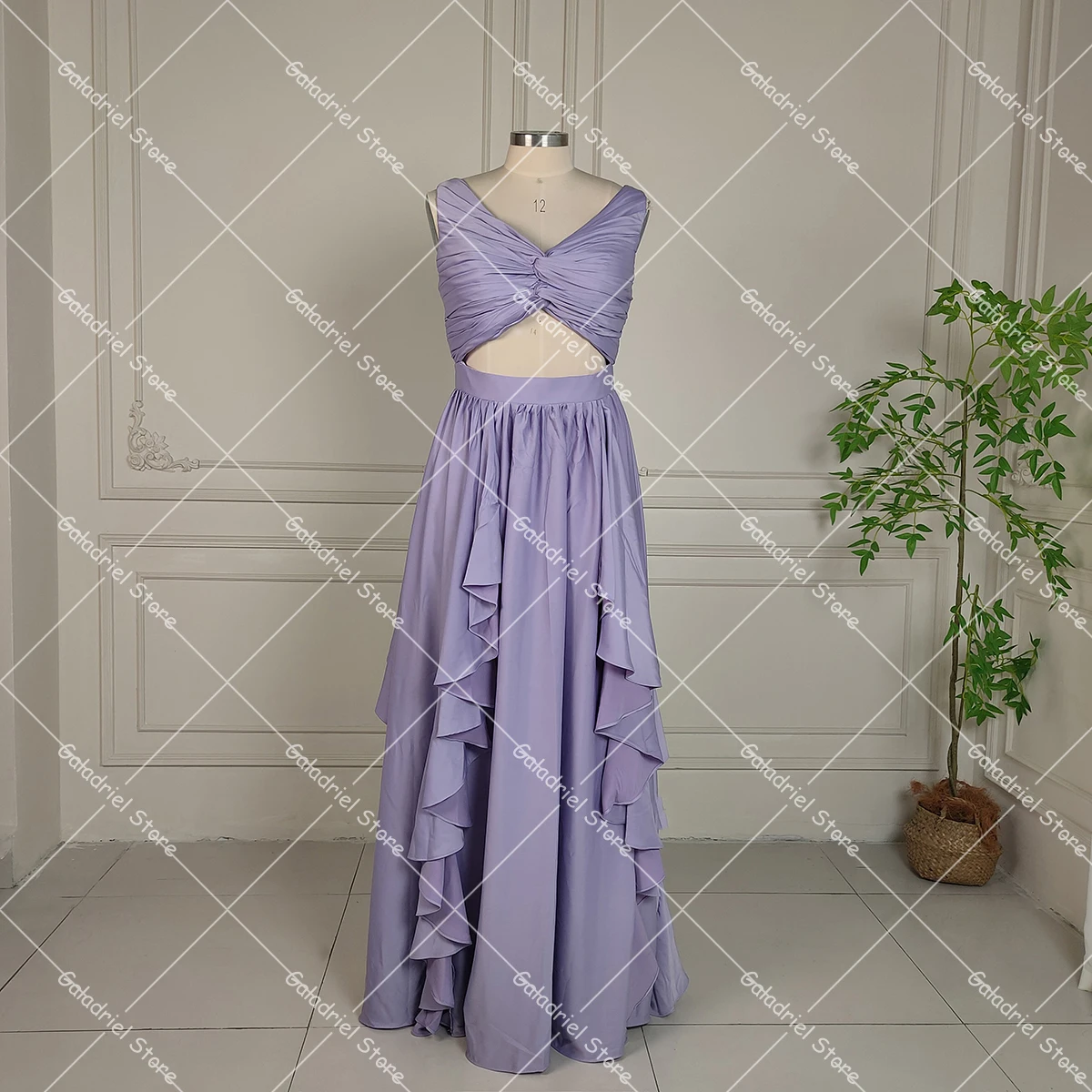 فستان سهرة من الساتان مكشكش على شكل حرف V مكشكش، صور حقيقية، قواطع مخصصة، مشد بلون سادة، فساتين حفلات الكوكتيل الأنيقة