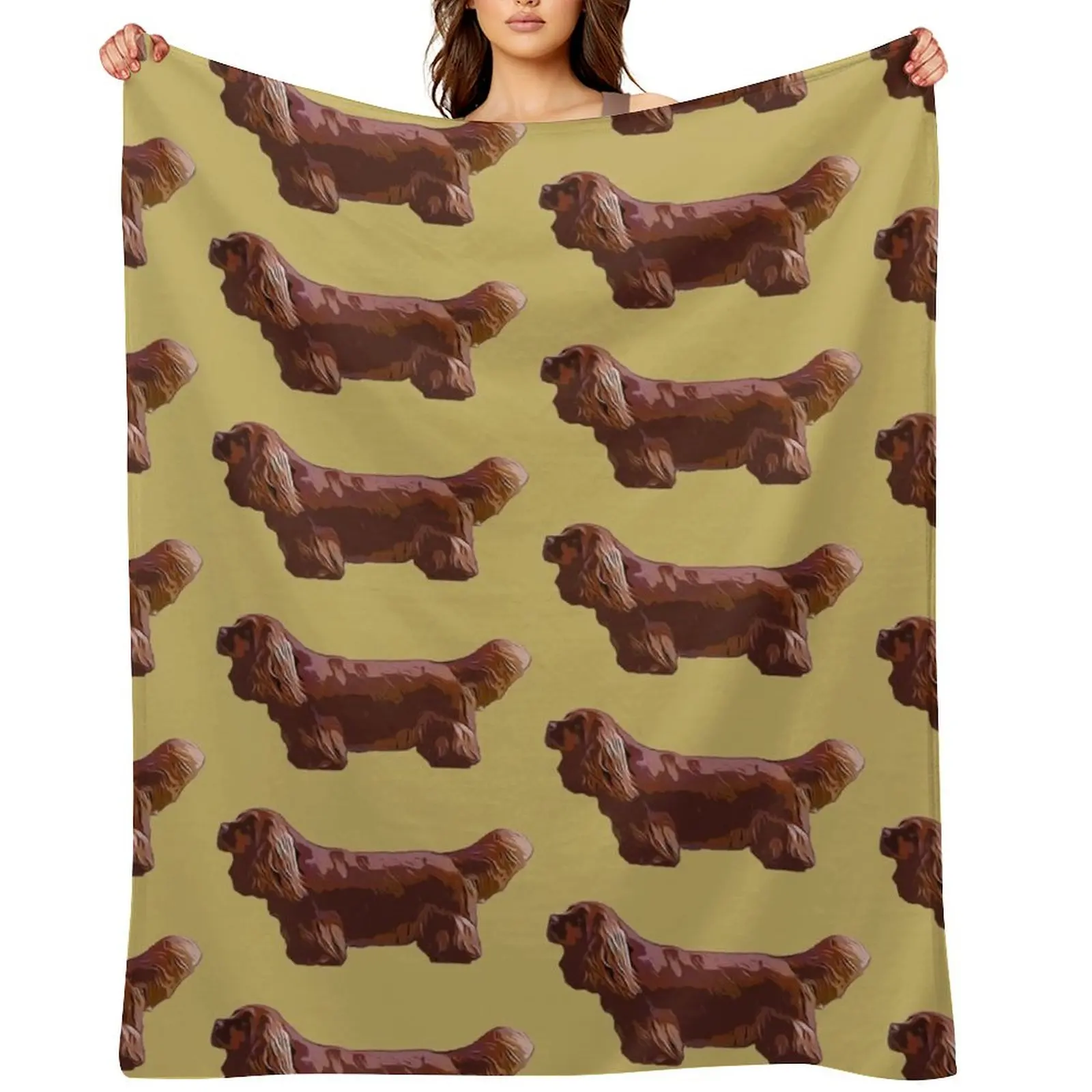 

Sussex Spaniel Silhouette for dog lovers Throw Blanket Sleeping Bag christmas decoration valentine gift ideas Hairys Blankets