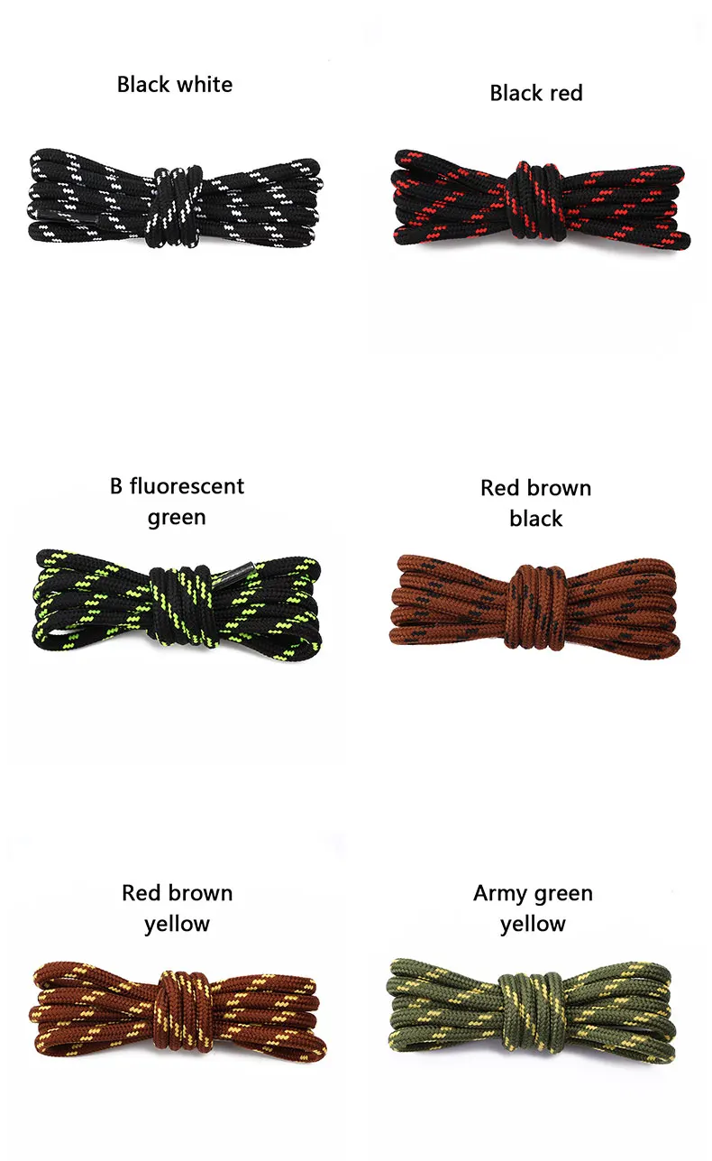 Runde, massive Schnürsenkel für Sneaker, Outdoor-Wanderschuhe, Arbeits- und Sportschuhe, für Erwachsene und Kinder, mit Blumen- und Punktmuster, für Damen und Herren. – Detail 7