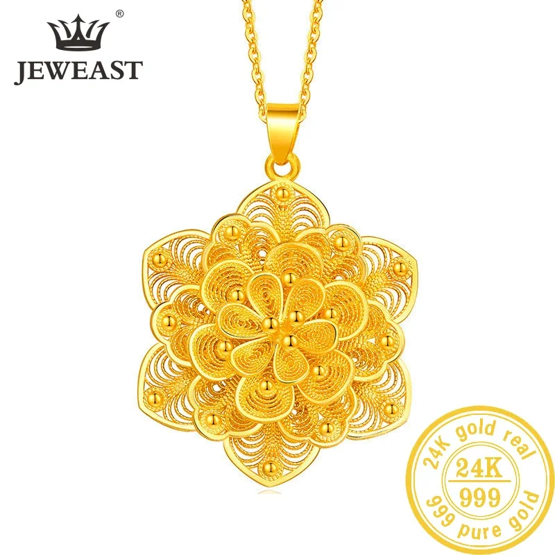 BTSS 24K Pure Gold Pendant Real AU 999 Solid Gold Charm Beautiful  Trendy Classic Party Fine Jewelry Hot Sell New 2023