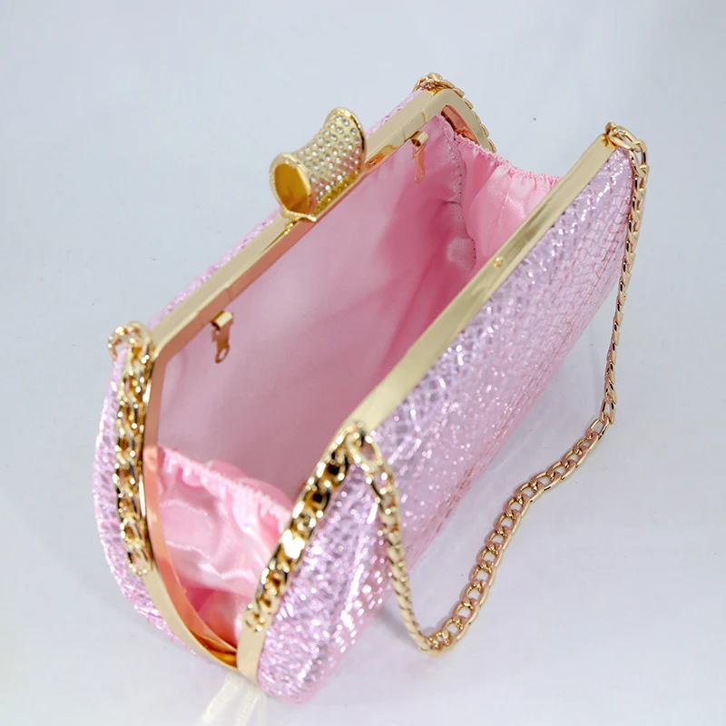 Luxury Chain Evening Clutch Bag Lady Elegant Wedding Bags New Women Purple Purse Handbags Party Dinner Dress Shoulder Bag XA33ZD