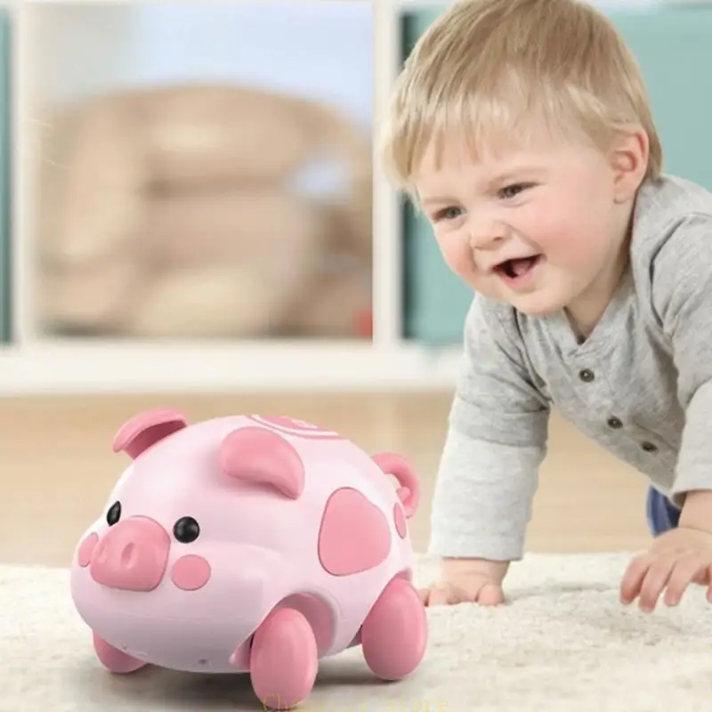 E7ce Cartoon Electronic Walkling Crawling Pigy Children Interactive Educational Crawing Infant