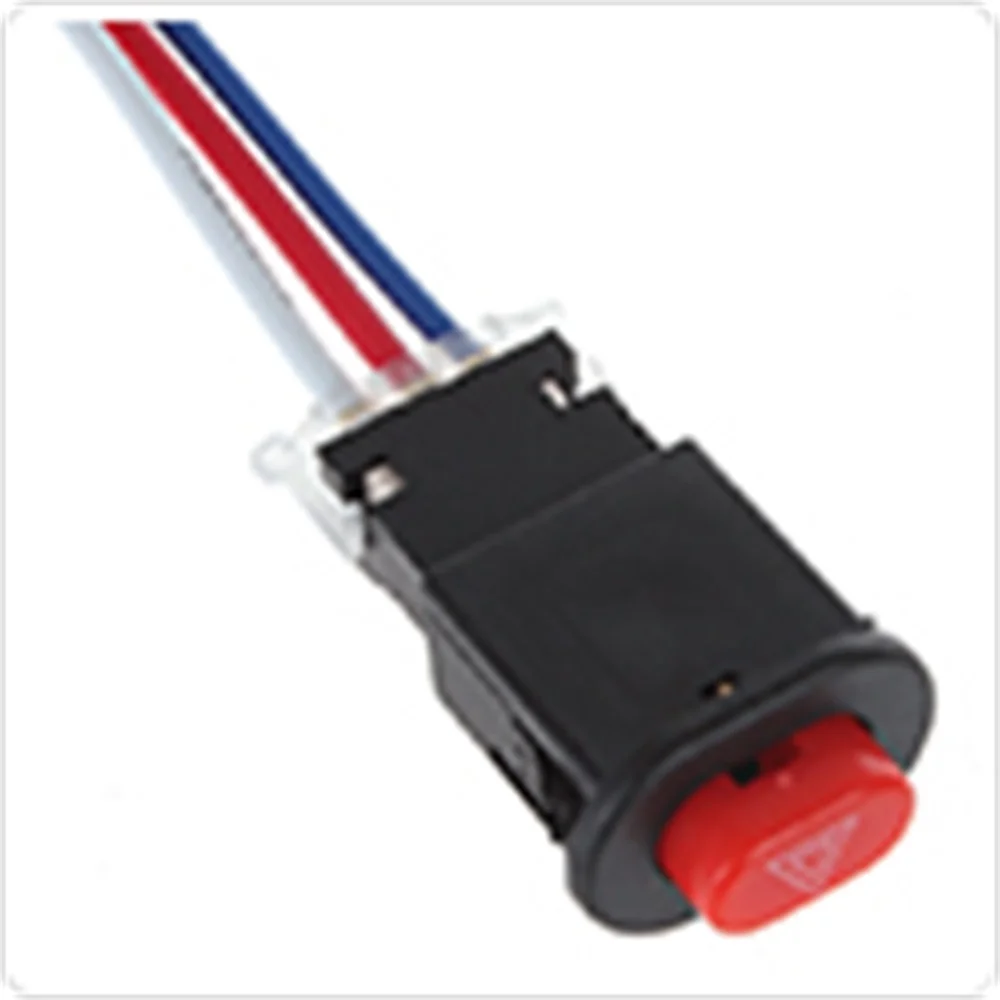 Motorcycle Switch Hazard Light Switch Button Double Flash Warning Emergency Lamp Signal Flasher with 3 Wires Lock