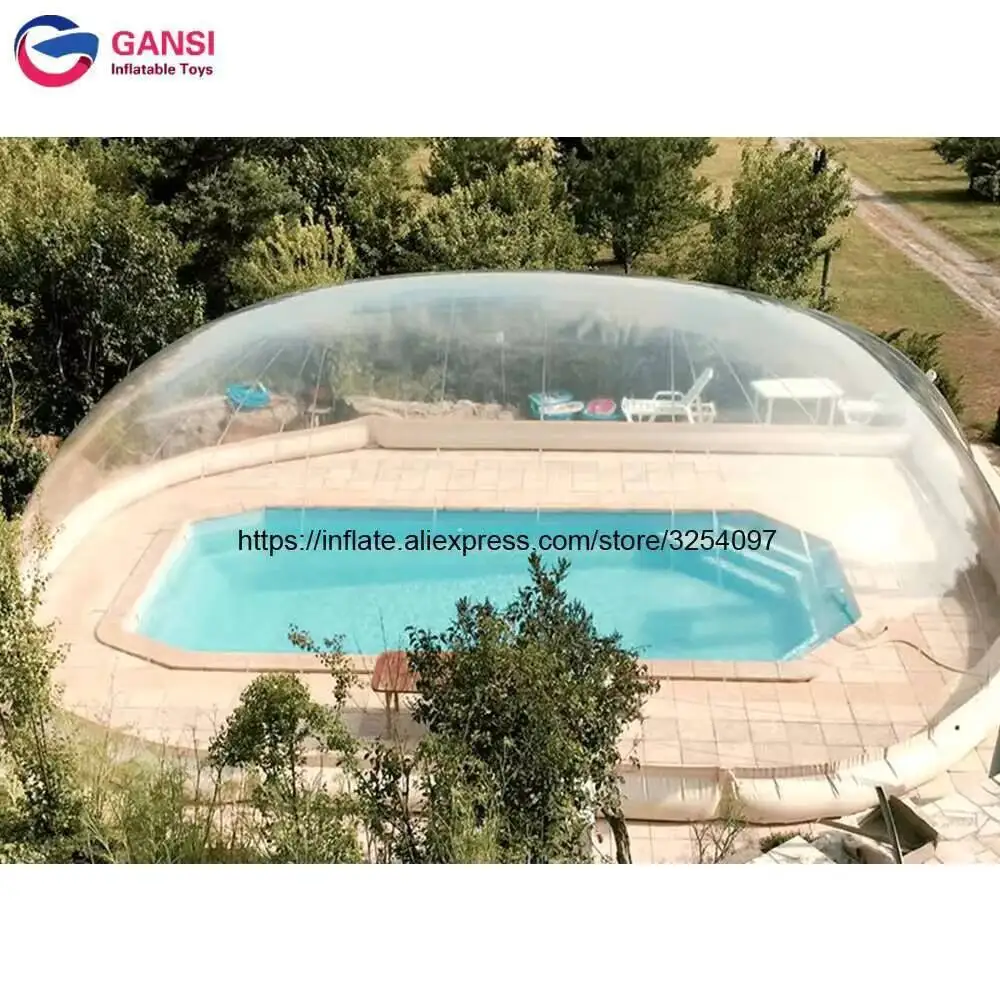 Tienda inflable transparente personalizada al aire libre de la burbuja de la bóveda de la piscina