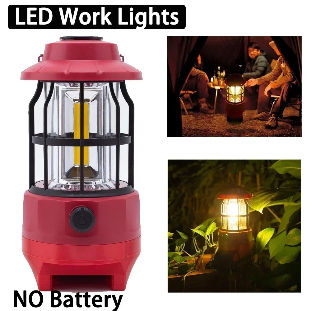 LED Field Camping Light For Milwaukee 18V Lithium Battery, maintenance Work Light, Portable Camping Lantern（NO Battery）