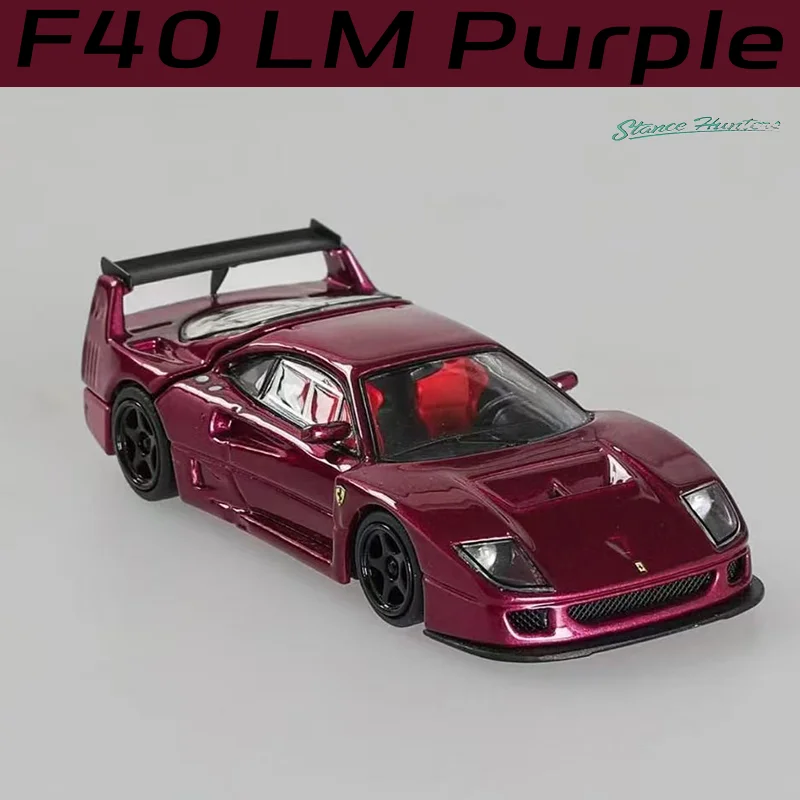 Stance Hunters 1/64 F40 LM Lila Legierung Kraftfahrzeug Diecast Modelle Auto Spielzeug Sammlung Jungen Weihnachtsgeschenke