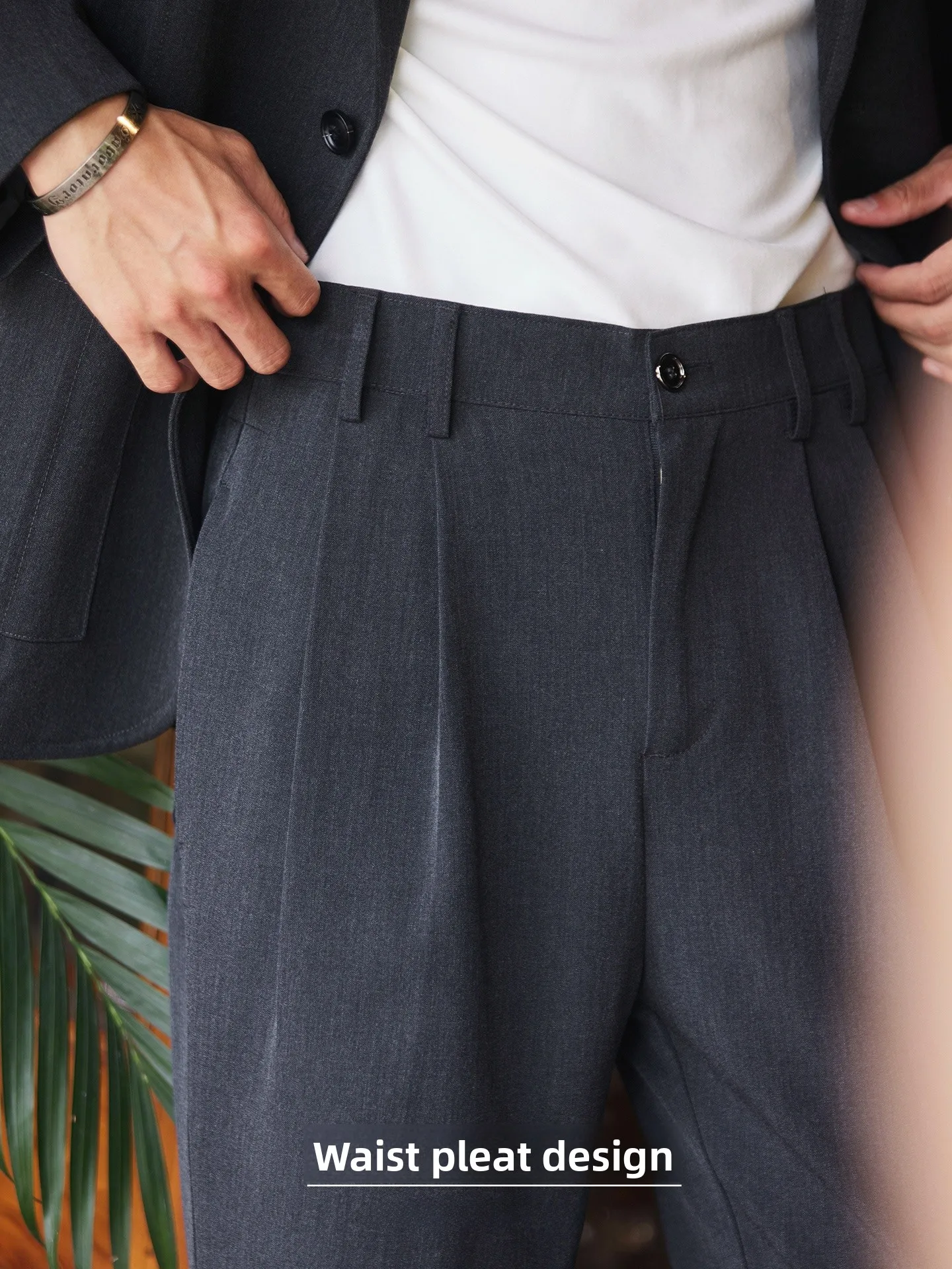 Business Casual Men's Trousers Autumn New Loose Fit Drapey Suit Pants Commute Style Retro Money Look Straight Leg Long Trousers