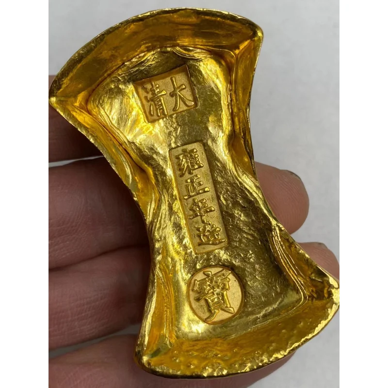 , , pure copper -plated , coins, Qing Dynasty Five Emperors' waist-shaped gold ingots,