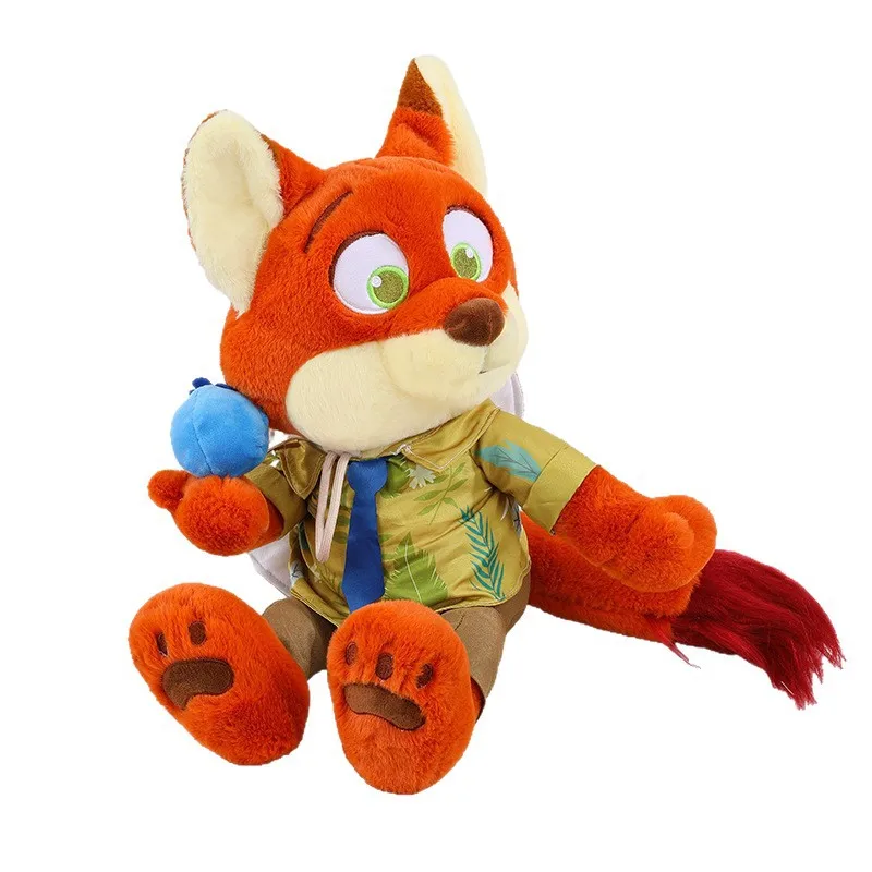 ぬいぐるみキツネにニッコウキスゲを抱かれたニックのおもちゃ、ぬいぐるみ枕人形、子供の誕生日、クリスマスギフト、男の子、女の子向け、柔らかく抱き心地の良いプレゼント