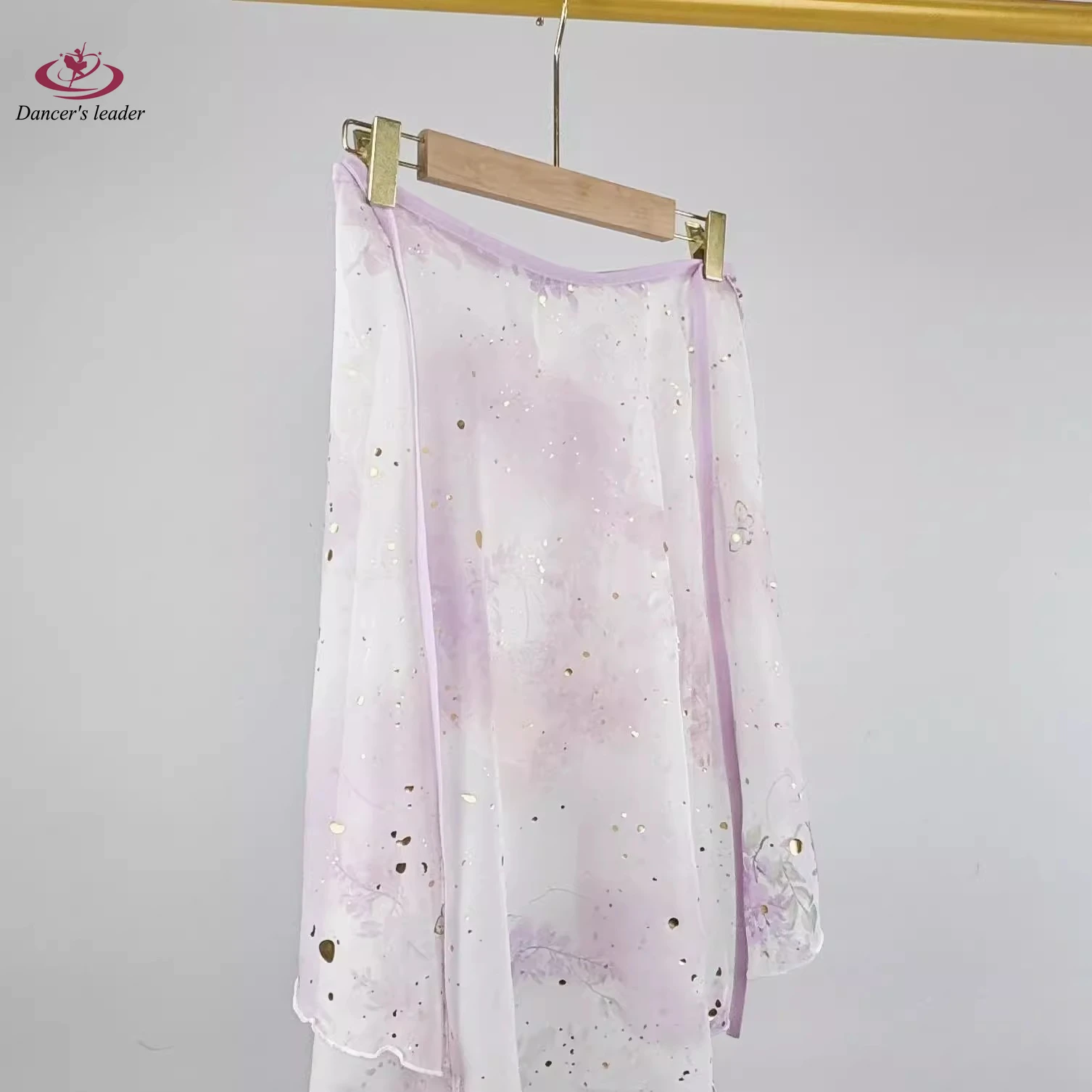 

Балетная короткая юбка, фиолетовая лоза, позолоченная женская юбка для танцев, гимнастики, тренировочная юбка для взрослых, балетная лирическая юбка