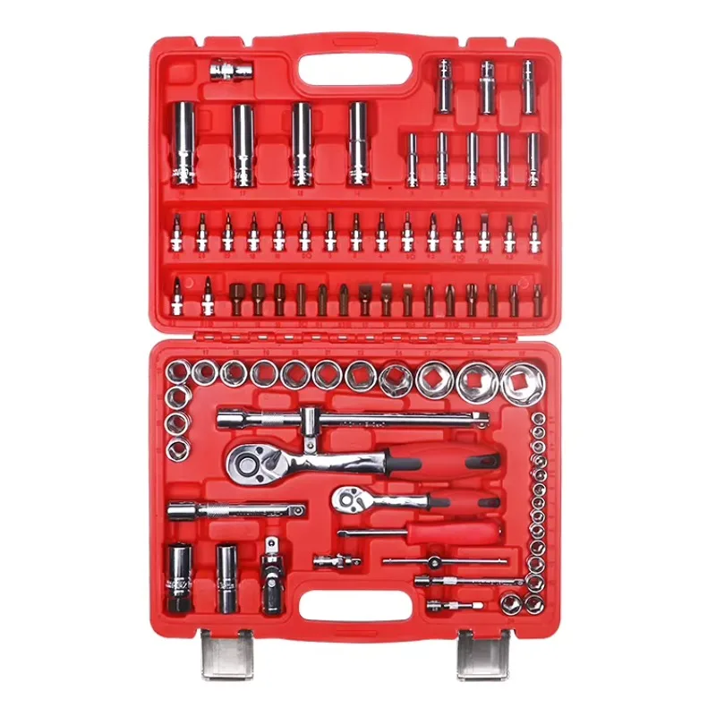 Complete Heavy Duty Stainless Steel Automotive Hand Tools Set Mechanic Workshop Multi-Use Ratchet Wrench Toolkit Box