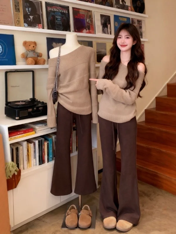 

Ретро-стиль, уникальный дизайн, свободный вязаный топ, повседневный длинный свитер, женская мода, зима 2026