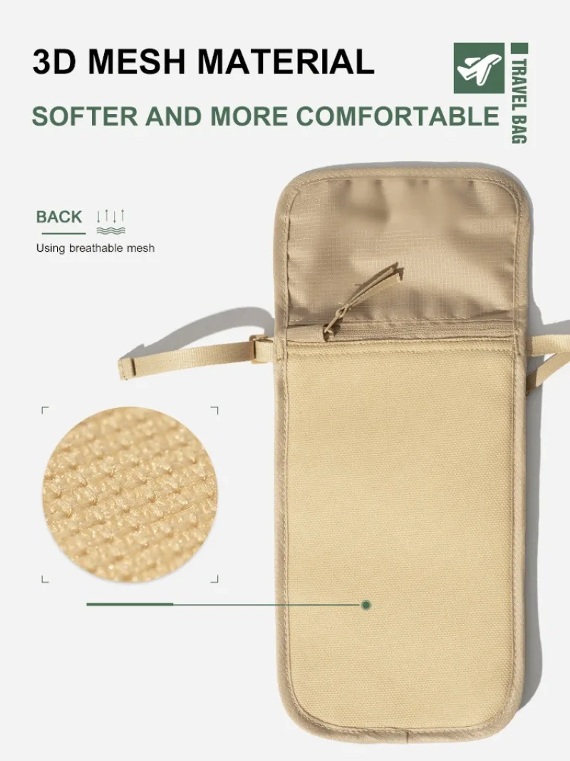Travel document bag Lightweight multi-functional storage bag Passport holder mobile phone storage Waterproof anti-theft bag