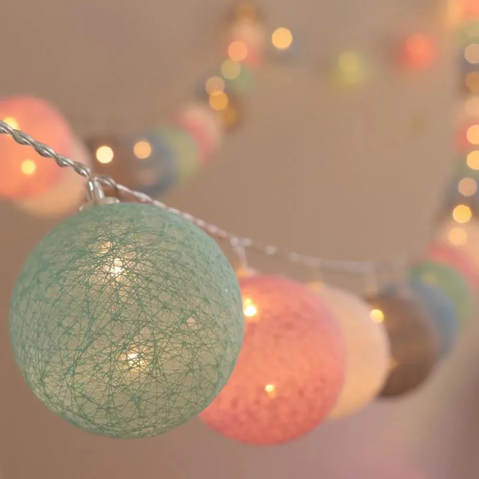 

Cotton Ball Lights String LED Star Lights Flashing Lights String Bedroom Lighting Romantic Room Layout Lights