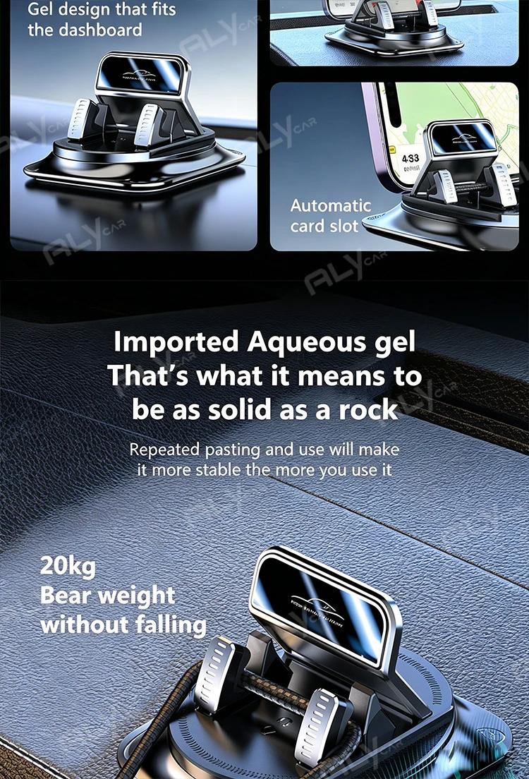 Universelle Auto-Handyhalterung Rutschfester Silikon-Armaturenbretthalter 360° ° Drehbarer Head-Up GPS-Navigationsständer für iPhone Xiaomi Ultra – Detail 3