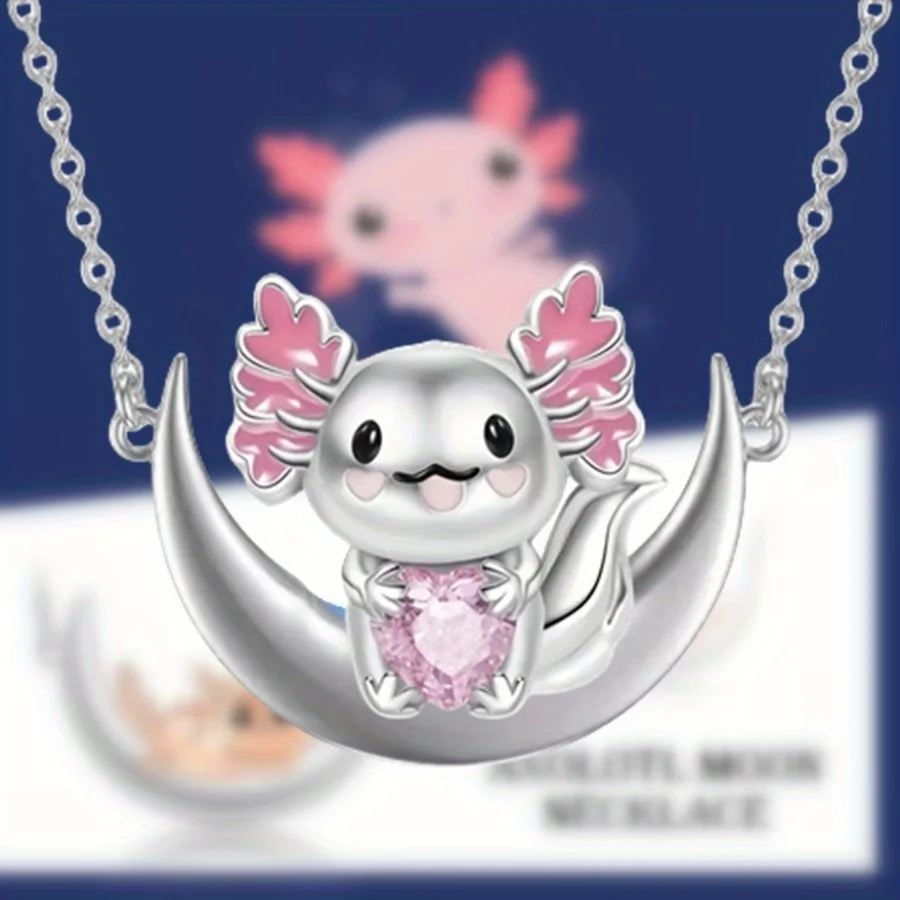 Fashionable and Creative Animal Cartoon Axolotl Necklace as a Jewelry Gift for Women's Festivals and Religious Anniversaries