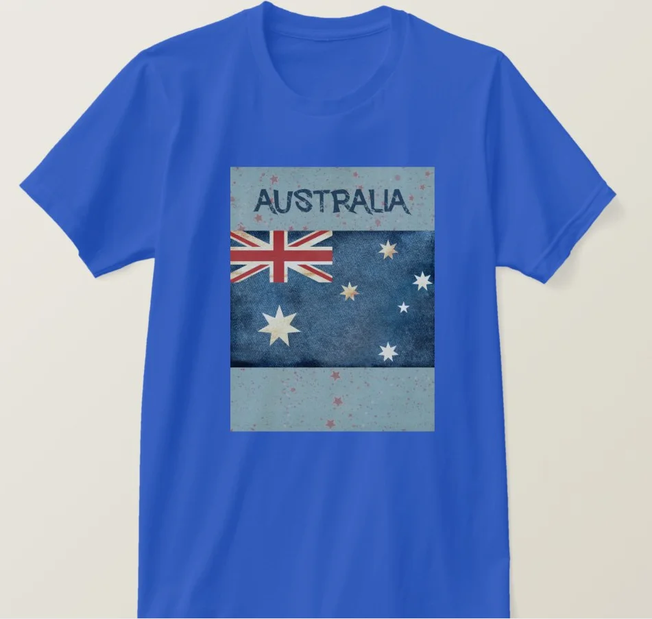 Fashion Design Australian Flag Printed Travel Souvenir Mens T-Shirt. Summer Cotton Short Sleeve O-Neck Unisex T Shirt New S-3XL