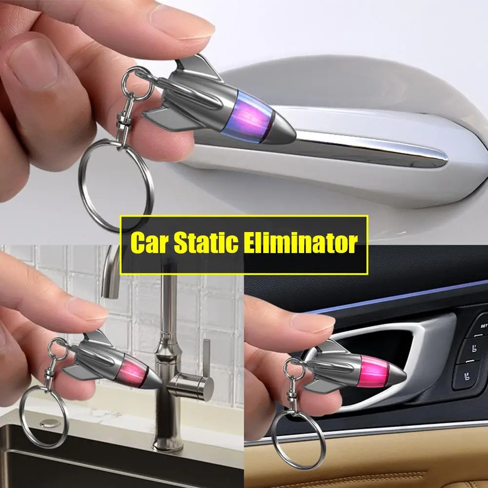 1pc Car Static Eliminator Human Body Static Discharge Device Anti-static Buckle Universal Car Keychain Static Buckle