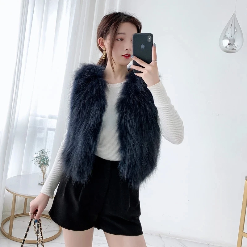 Faux Fox Fur Vest Women Winter Warm Short Waistcoat Korea Fashion Outwear Furry Teddy Bear Coat Ladies Body Warmmer